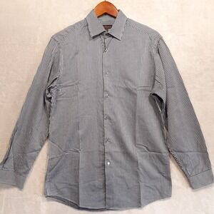 Ben Sherman Mens Long Sleeve Button Shirt Sz.Med.32-33/Black/Check/Gingham Style